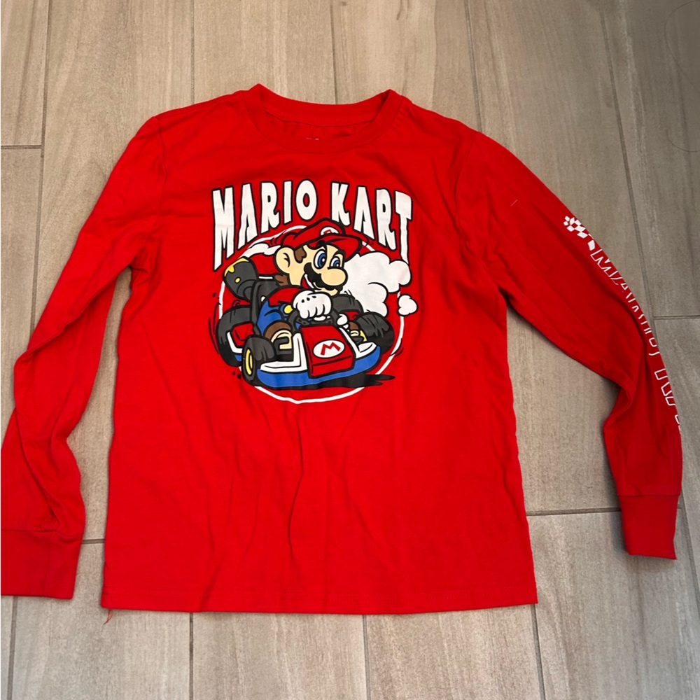 Mario Kart Kids Red Long Sleeve Shirt
